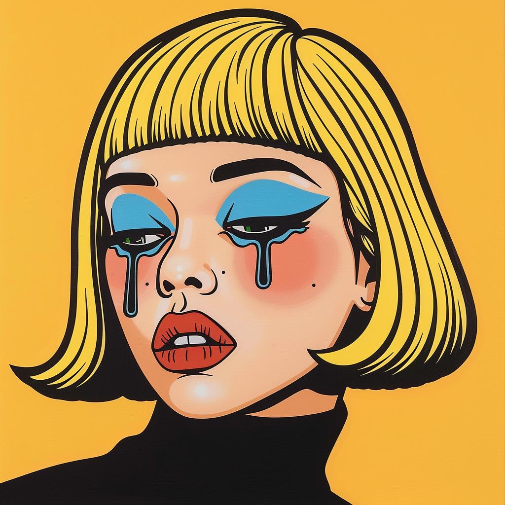 surreal  blonde  makeup  dripping  portrait  colorful  female  emotion  dramatic  eye 1025166