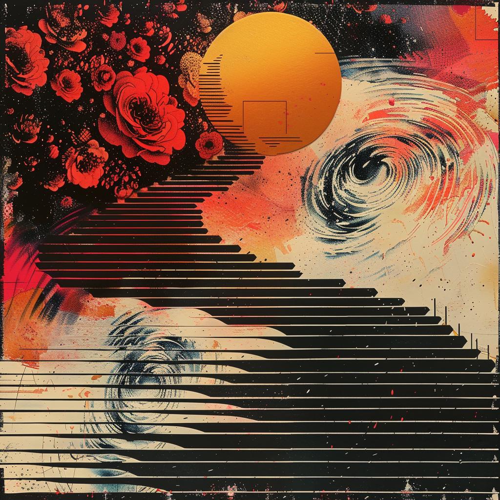 spiral  staircase  flowers  abstract  creative  colorful  whimsical  artistic  unique  art 939814