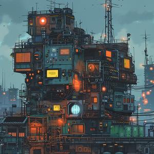 futuristic  city  infrastructure  cyborg  industry  Simon  Stalenhag  Moebius  lights  night 1074751