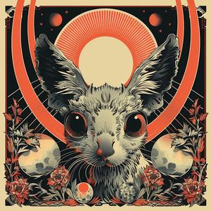 poster  rabbit  sun  graphic  colorful  whimsical  stylized  modern  art  design 1038937