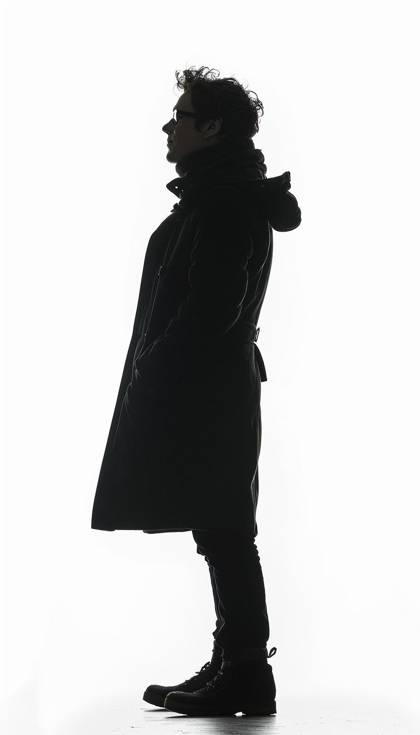 silhouette  man  winter  coat  profile  black  outdoor  shadow  background  minimal 954276