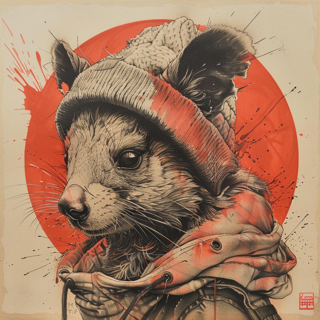 mouse  hat  scarf  painting  aggressive  streetwise  minimal  anthropomorphic  urban  culture 959290