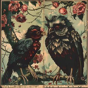 birds  branch  flowers  chromolithography  nature  colorful  illustration  flora  art  vivid 1052106
