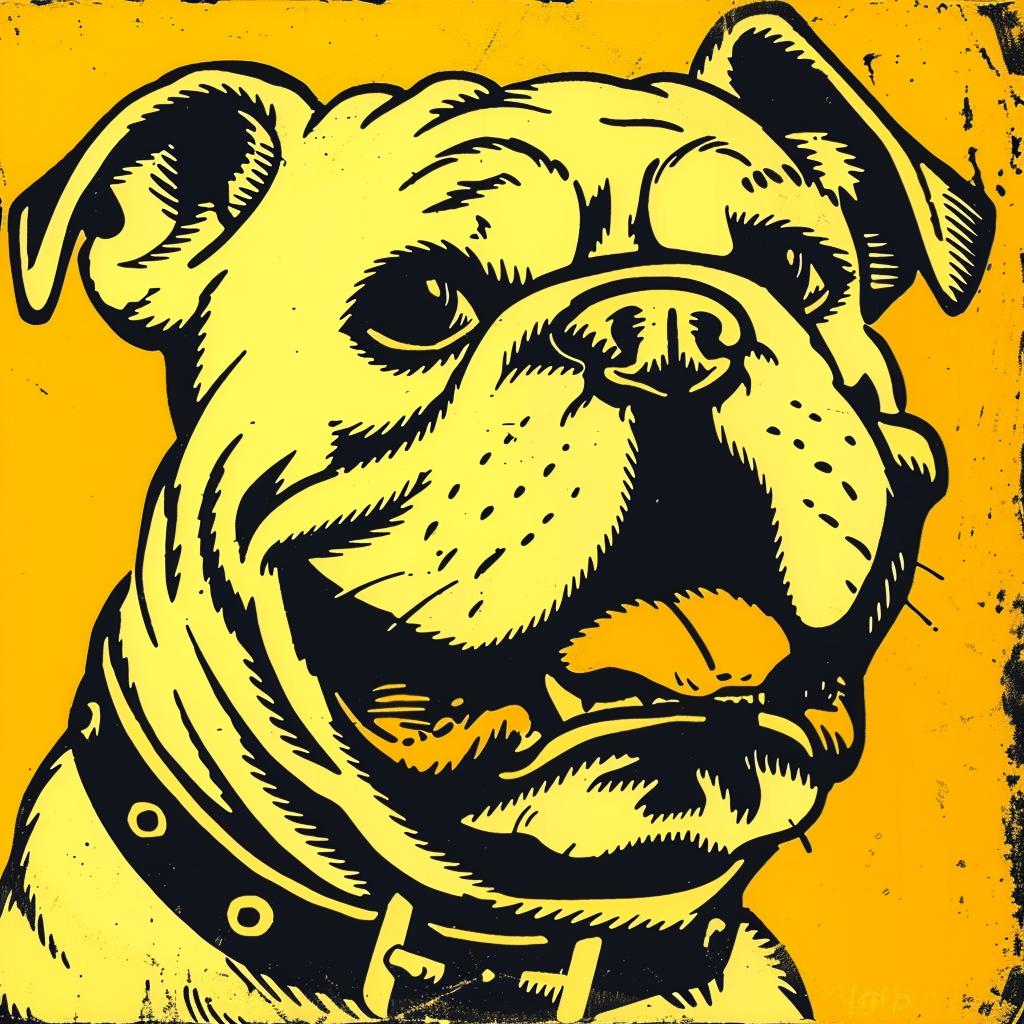 bulldog  yellow  background  dog  animal  canine  portrait  cute  domestic  friendly 942412