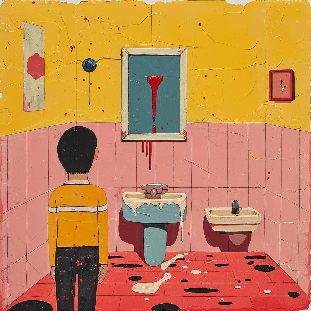 surreal  album  cover  drip  man  bathroom  blood  creative  painting  dark 938373