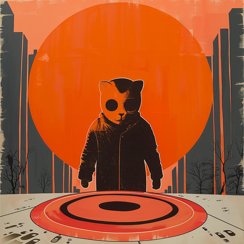 painting  cat  orange  sun  vibrant  colorful  landscape  saulbass  art  nature 966222