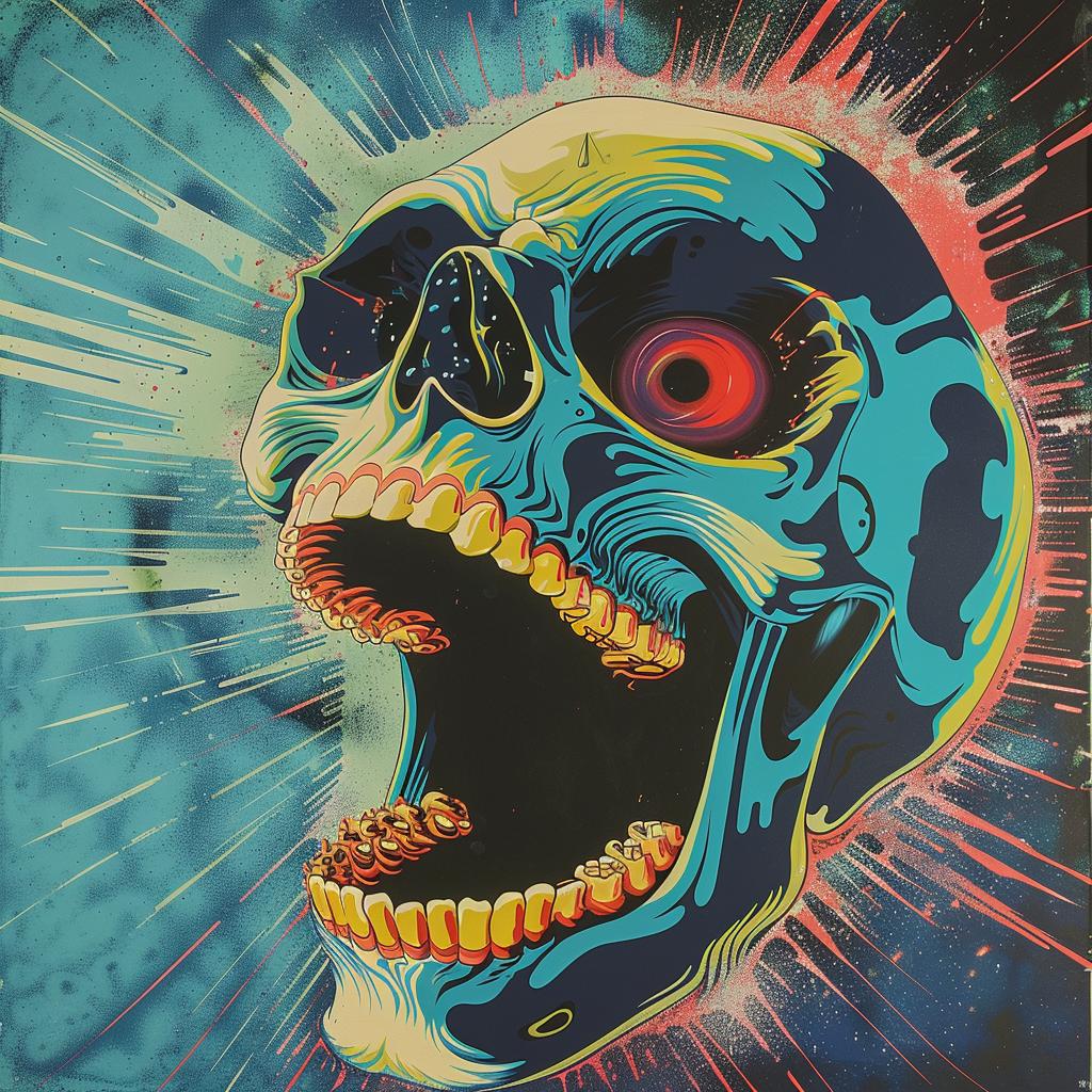 skull  red  eye  Nychos  abstract  psychedelic  geometric  design  trippy  art 960687