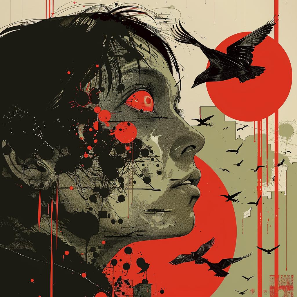surreal  album  collage  constructivist  blood  birds  colorful  poster  creative  painting 1019489