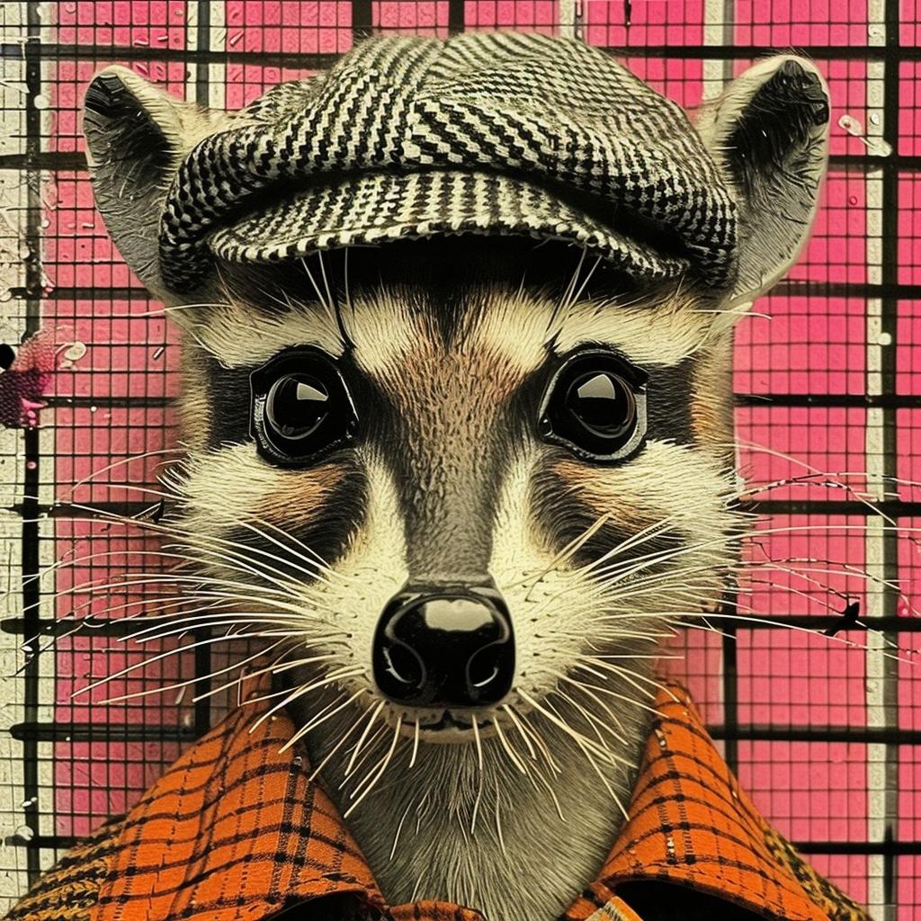 animal  aggressive  streetwise  raccoon  cap  culture  minimal  style  plaid  urban 959047