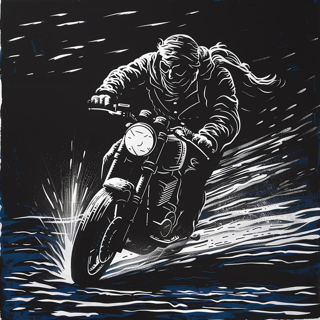 Drawing  Reaper  Motorcycle  Black  White  Gritty  Dark  Illustration  Edgy  Macabre 1025594