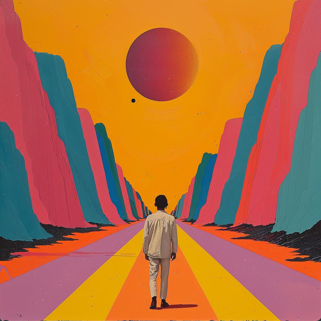 album  surreal  man  colorful  road  sun  creative  design  2001  journey 978597