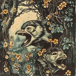 birds  woods  poster  nature  chromolithography  art  illustration  colorful  design  scenery 1048168