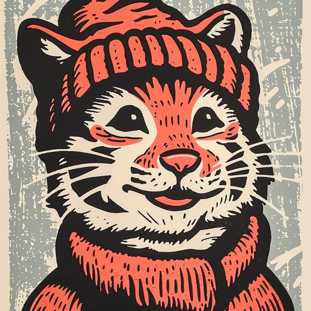 tiger  kawaii  streetwise  minimal  culture  adorable  hat  scarf  poster  cute 955909