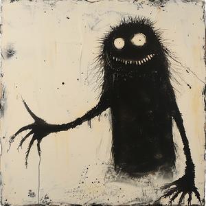 minimalist  encaustic  abstract  black  monster  white  scary  bold  paint  artistic 1062391