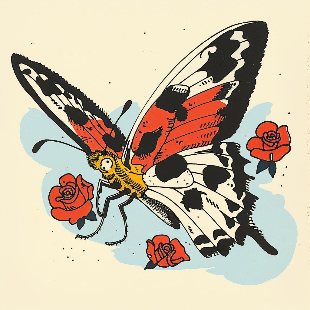 butterfly  roses  tattoo  drawing  vintage  traditional  illustration  art  black  ink 918751