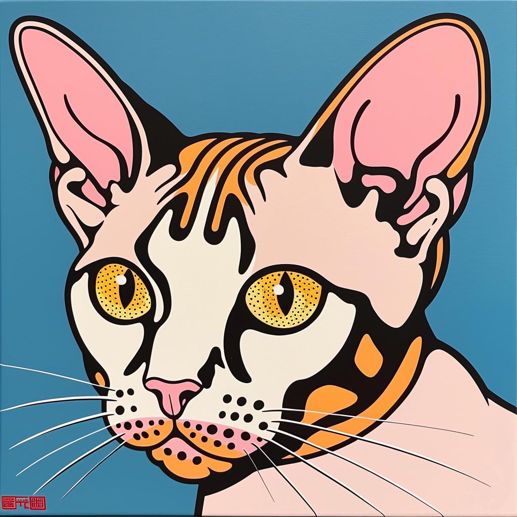 cat  Devon  rex  yellow  orange  blue  background  pet  animal  cute 972124