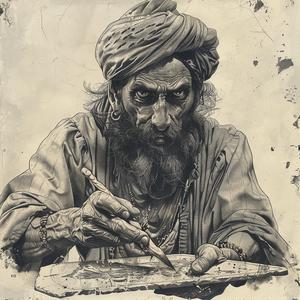old  man  turban  drawing  character  copperplate  illustration  portrait  traditional  artistic 1074122