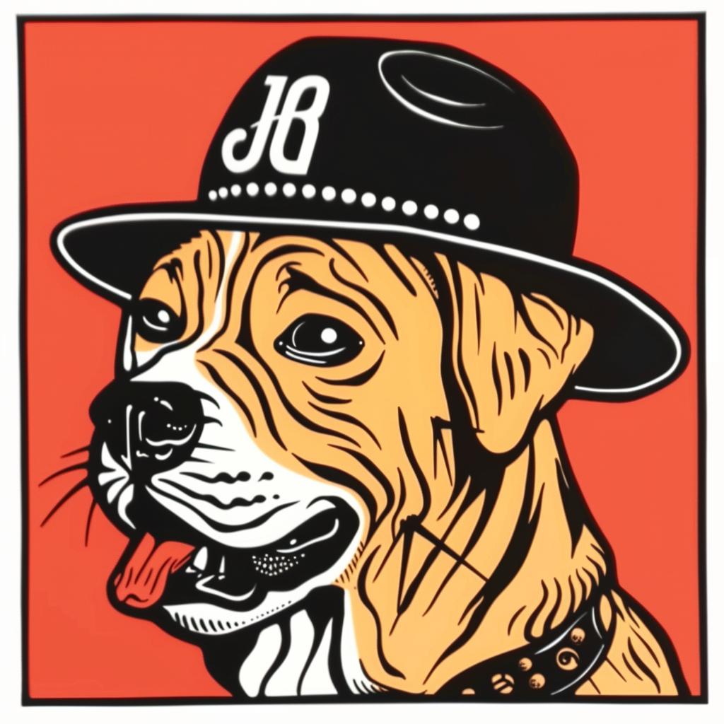 dog  hat  collar  portrait  stylized  pet  illustration  funny  playful  design 1024756