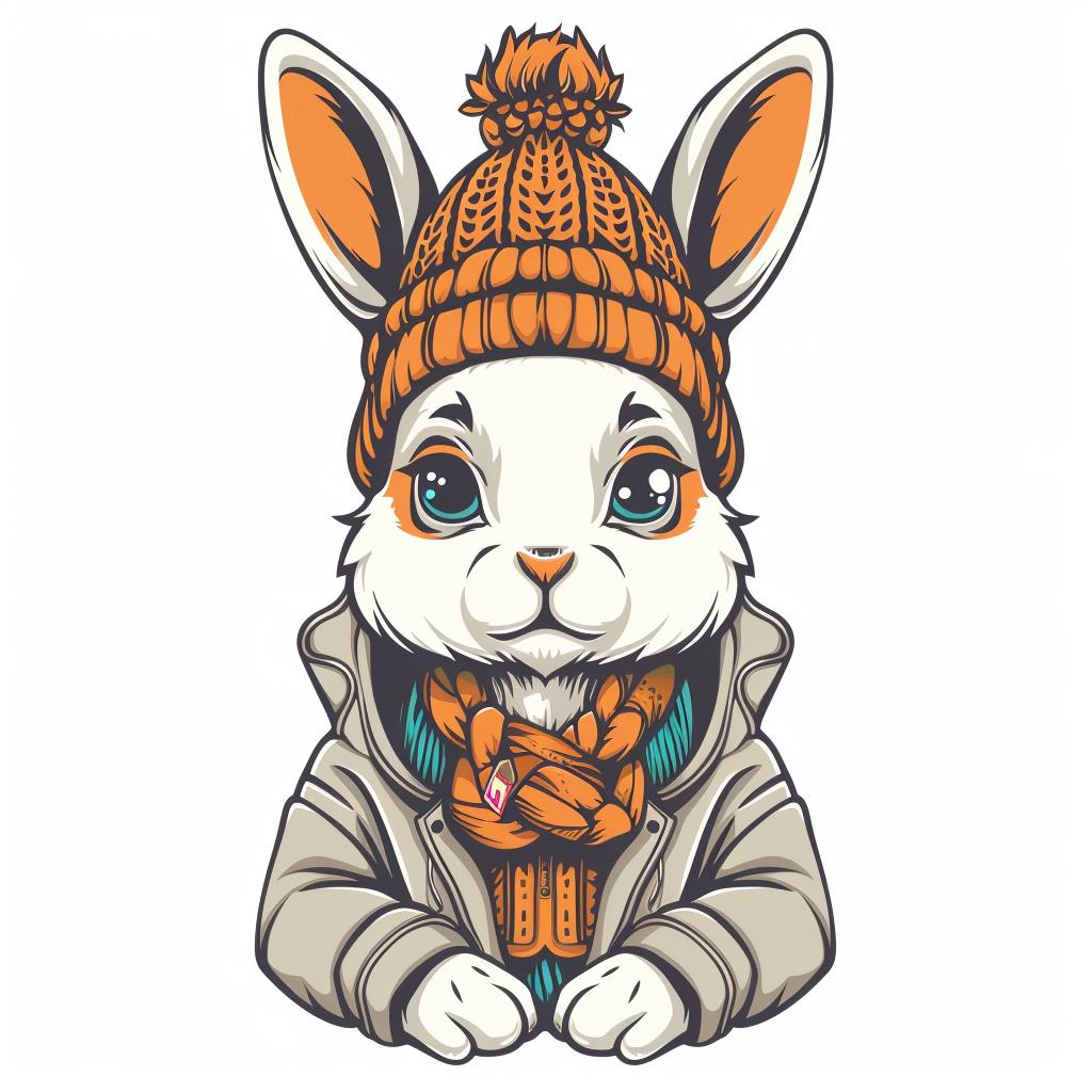cute  animal  rabbit  winter  hat  scarf  simple  vector  street  culture 958778