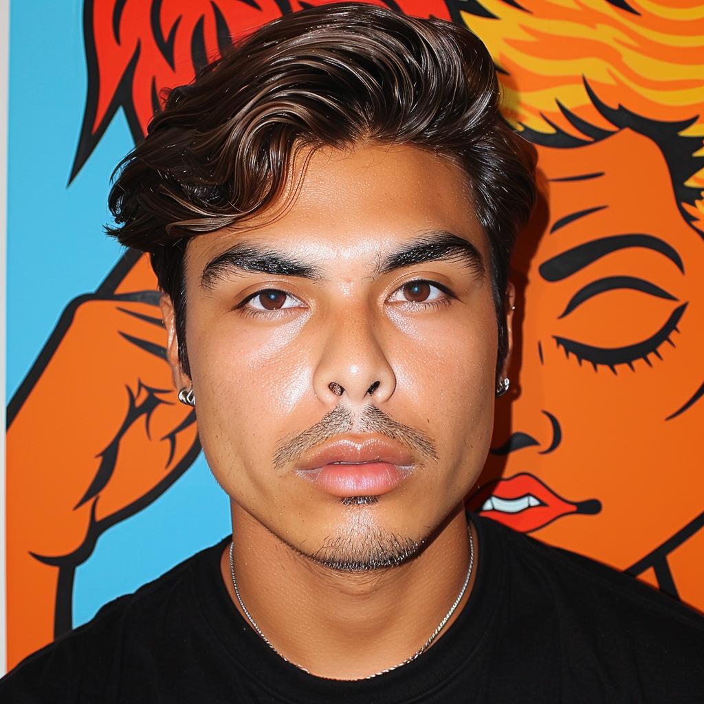 latino  man  tattoos  black  shirt  portrait  casual  modern  bold  vibrant 973759