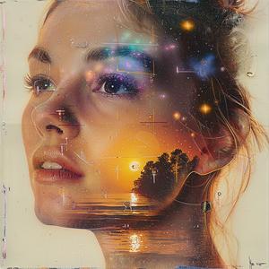 woman  stars  planets  glitter  painting  portrait  cosmic  artistic  surreal  vibrant 1060650