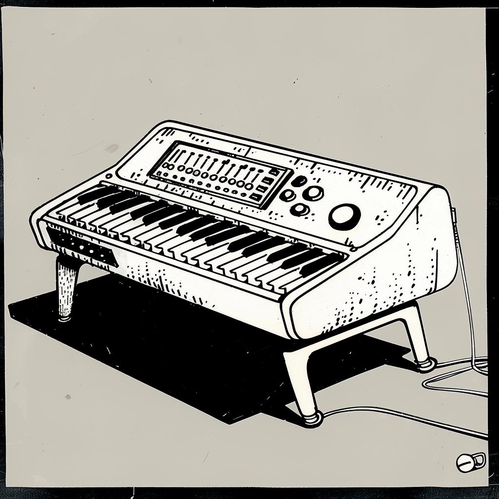 KORG synth رسم لوحة المفاتيح الميكروفون الموسيقى التوضيح تصميم المعدات الرسومية 923169