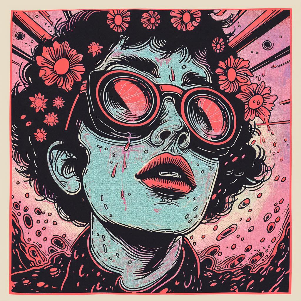 Synthwave  Ukiyo-e  surreal  flowerpunk  chaotic  Risograph  Symbolist  hyper-realistic  vibrant  fashion 916840