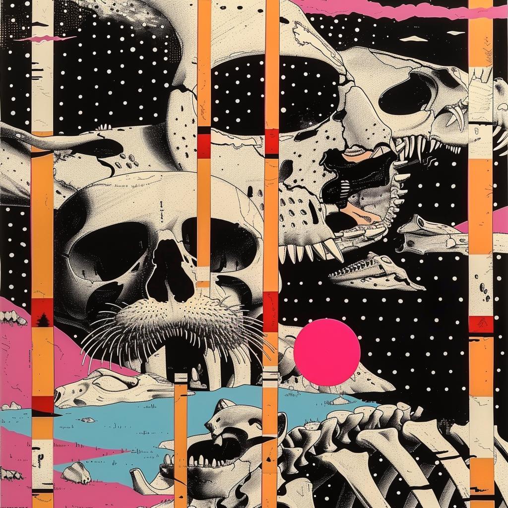 walrus  skeletons  perspective  dark  nighttime  arctic  space  cold  weather  Jean 1021107