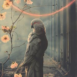 رسم توضيحي لطائر غصن أزهار من تصميم كوينت بوخولز، فن الطبيعة، ملون، خيالي، 1039410
