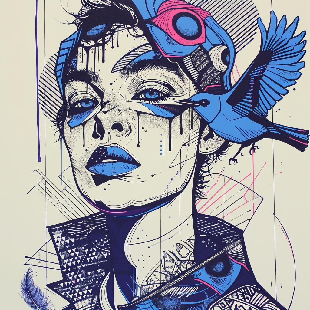 DADA  art  creature  bluebird  eyes  makeup  airbrush  TroyBrooks  background  highlights 939498