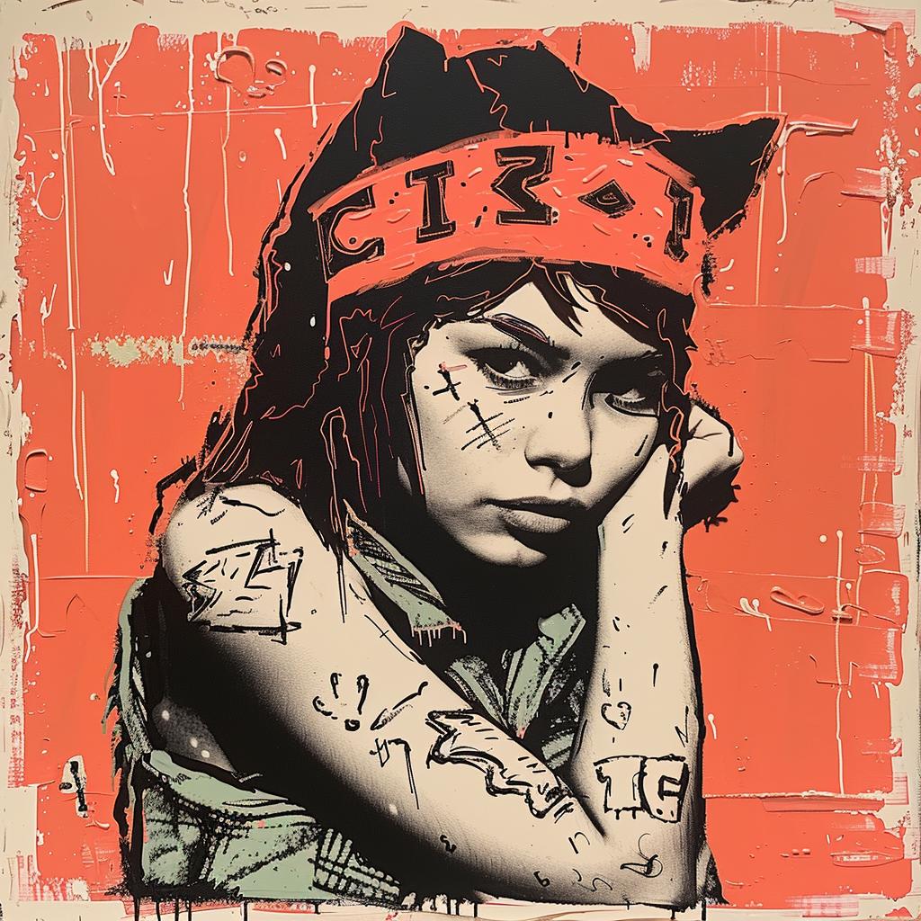girl  tattoos  face  impasto  painting  stylized  unique  modern  artistic  bold 1015514