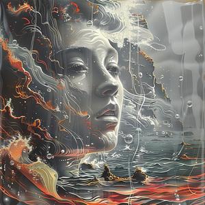 woman  waves  water  flowing  chromolithography  nature  artistic  dreamlike  portrait  serene 1039401