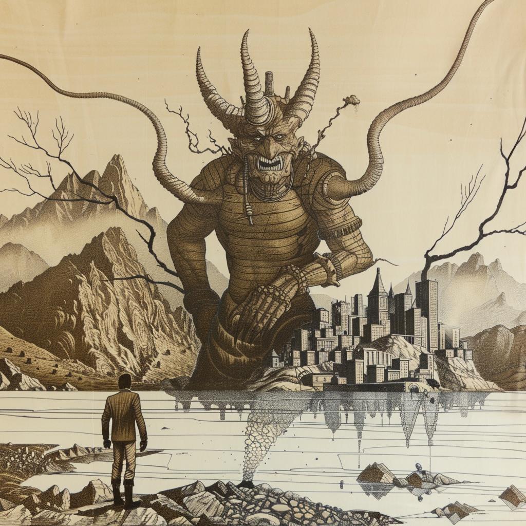 demon  horror  poster  river  surreal  dark  illustration  fantasy  art  graphic 949045