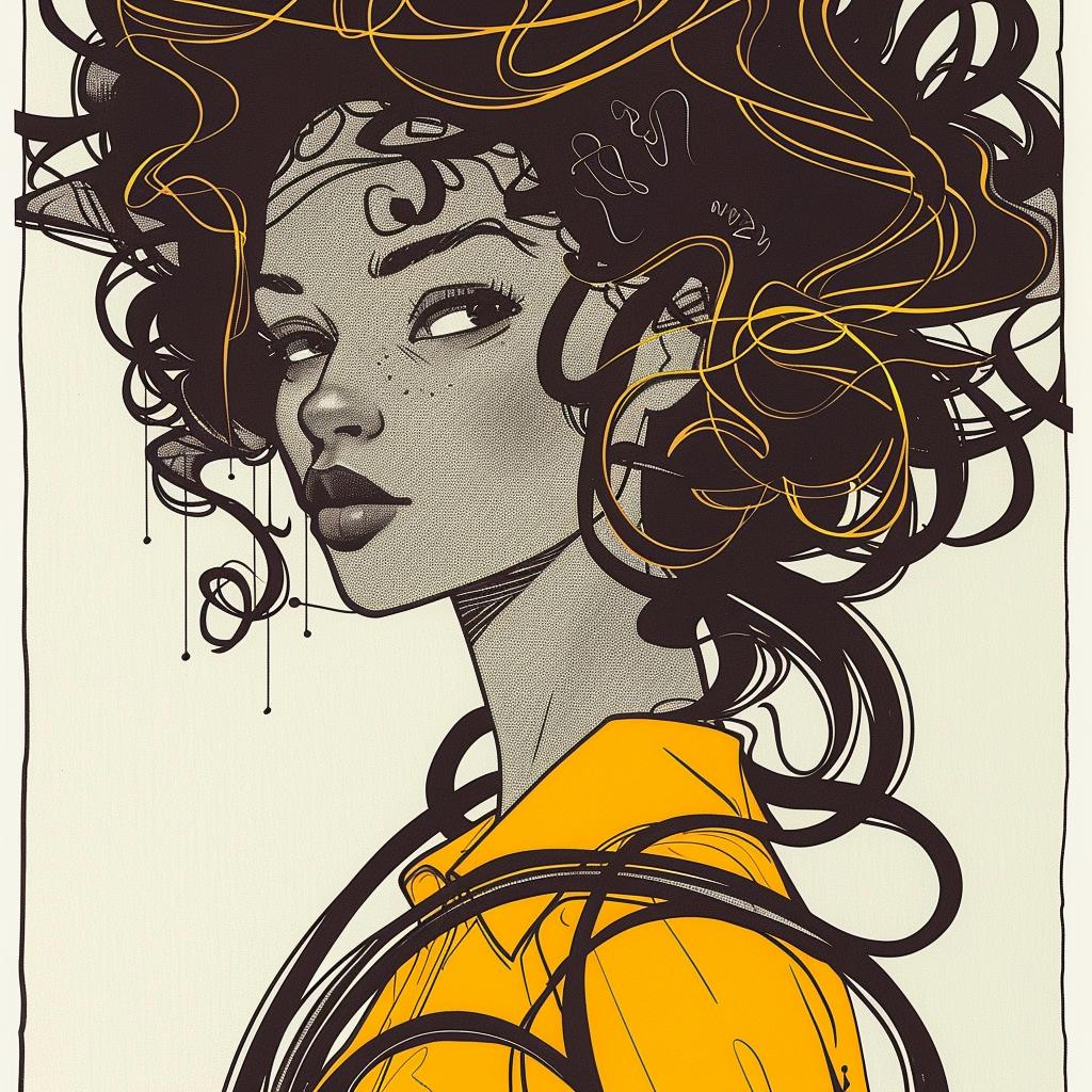 PopArt  model  afro  hair  Patrick  Nagel  white  background  drawing  woman 938300