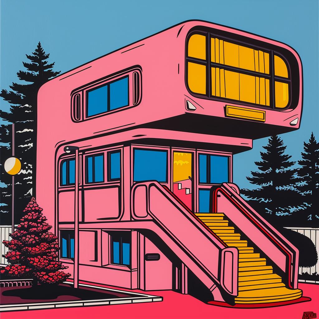 album  cover  pink  house  stairs  stylish  simon  stalenhag  design  axonometrics 969587