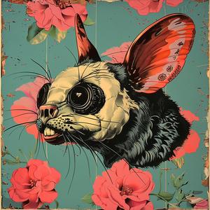 mouse  flowers  big  eyes  painting  colorful  chromolithography  nature  art  whimsical 1050898