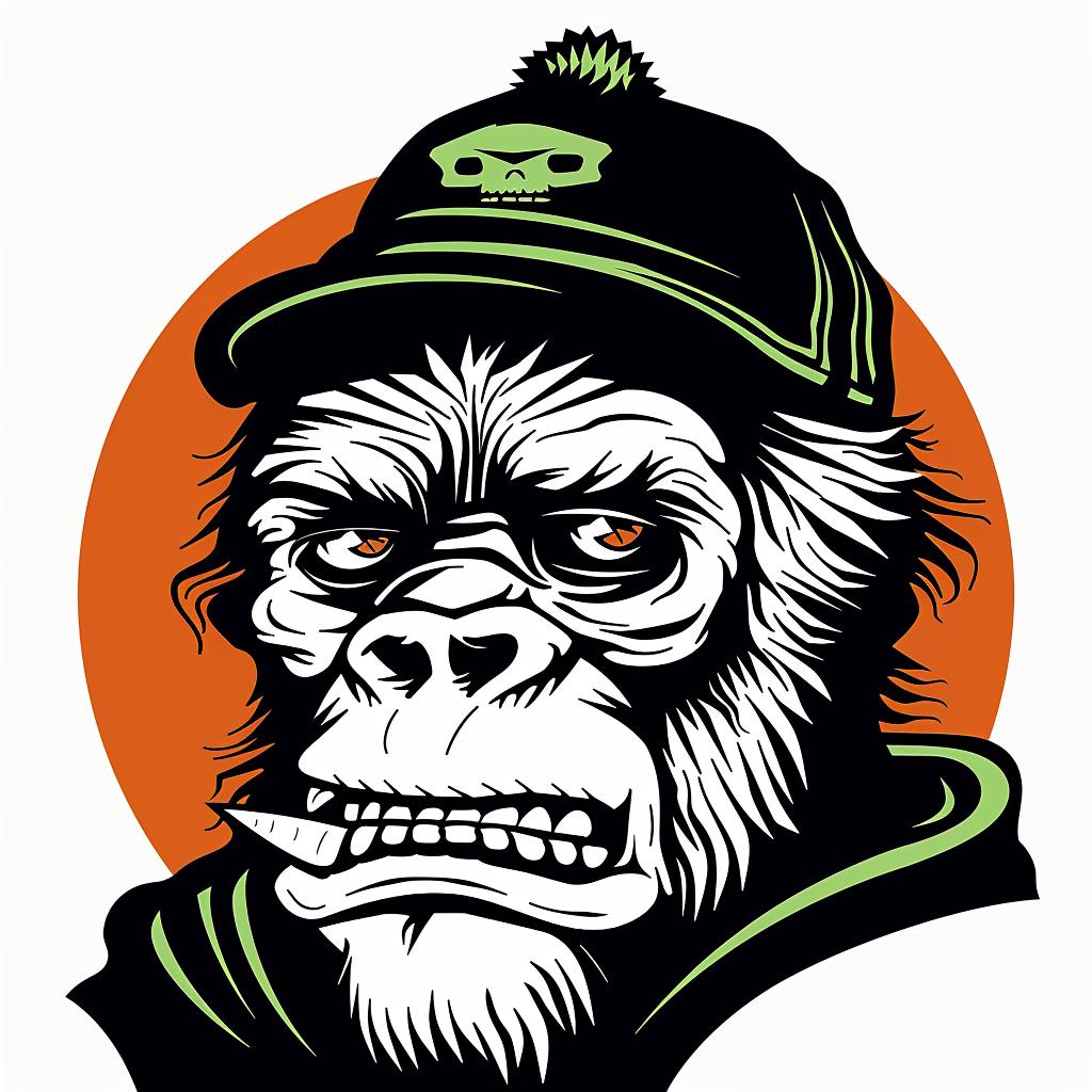 gorilla  cap  cigarette  smoker  cool  character  humor  wildlife  illustration  art 939912
