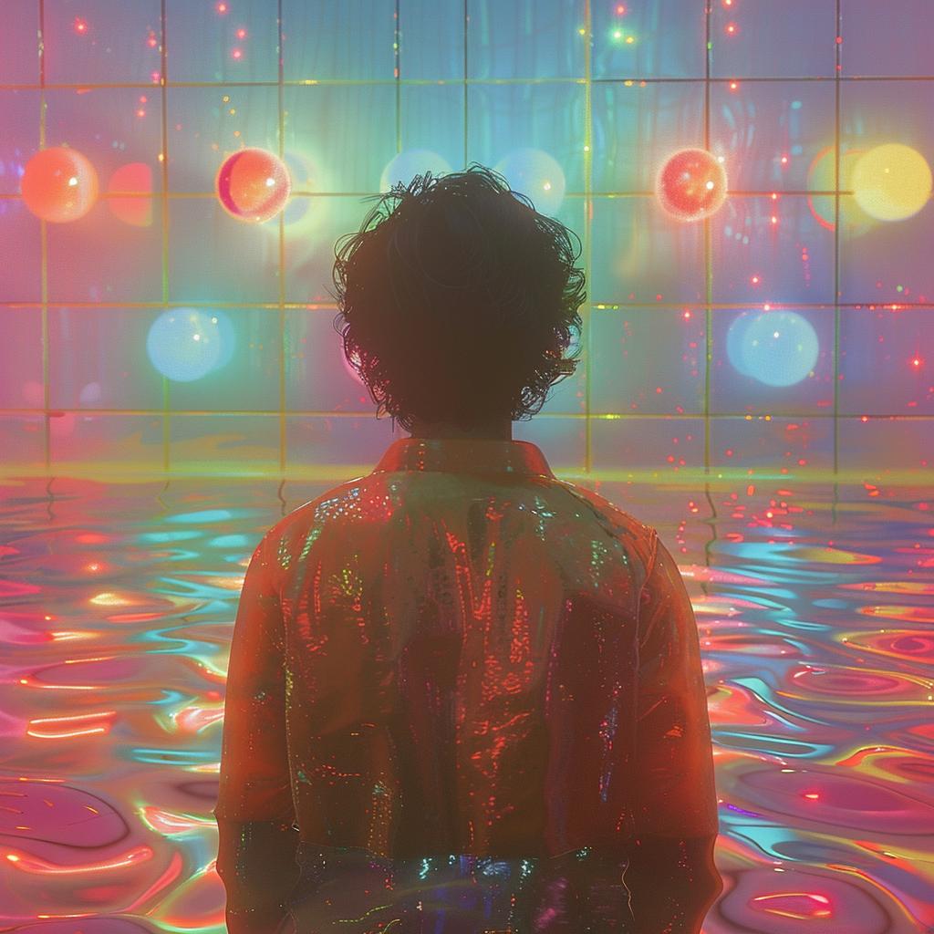 surreal  neon  man  pool  colorful  lights  creative  album  cover  splash 976602