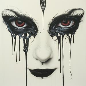 DADA  art  tigerman  creature  dripping  eyes  airbrush  white  background  painted 1072878
