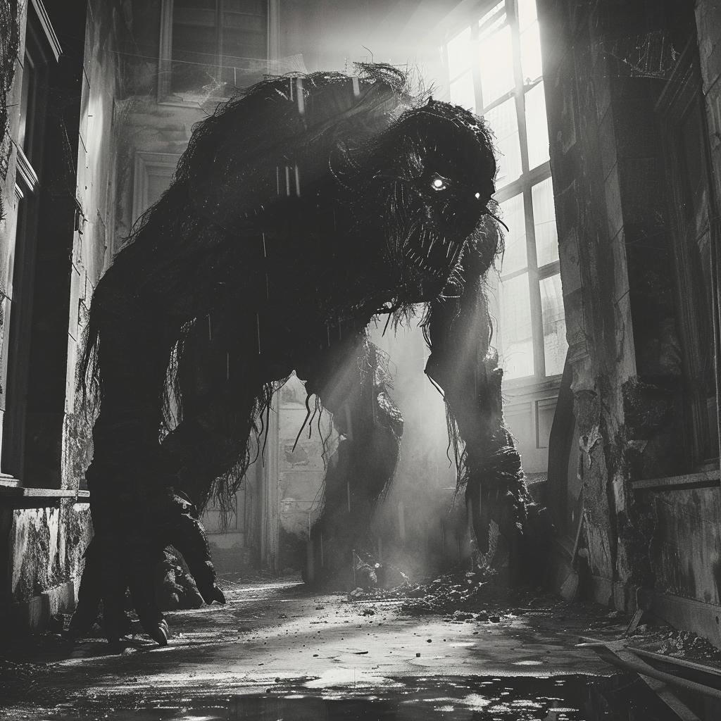 monster  horror  photo  black  white  abandoned  building  scary  creepy  art 942586