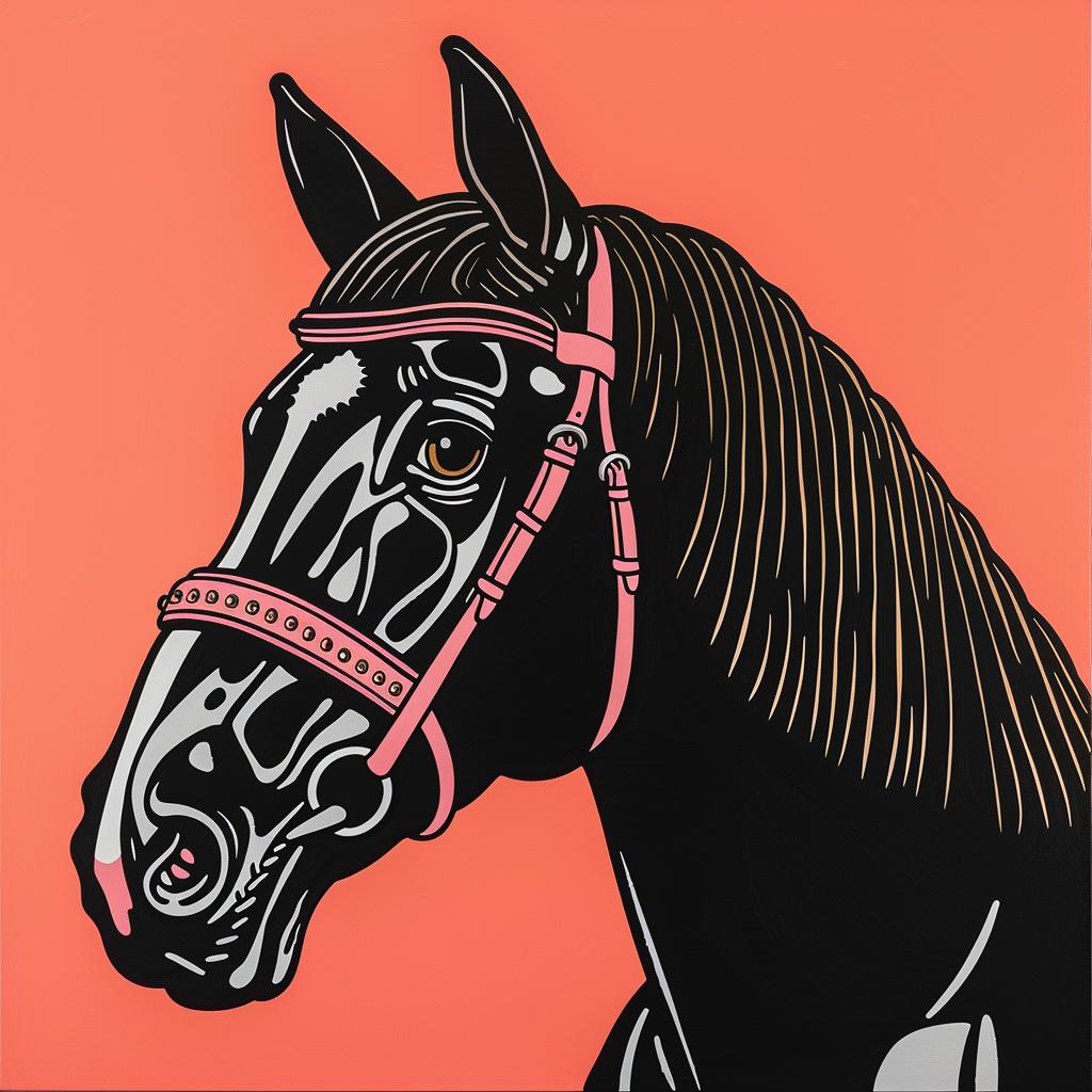horse  painting  pink  bridle  elegance  animal  portrait  realism  dynamic  art 973685