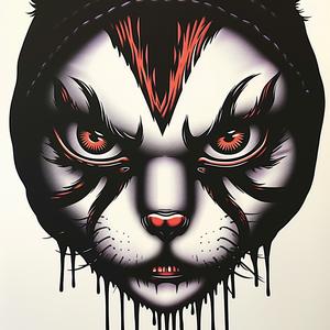 cat  red  eyes  painting  dripping  paint  colorful  artwork  feline  vibrant 1072655