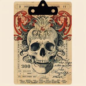 clipboard  skull  ornate  design  artwork  Hydro74  black  white  illustration  tattoo 1067992