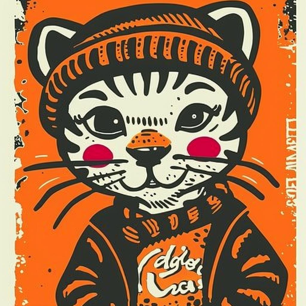 poster  cat  hat  scarf  kawaii  cute  minimal  street  culture  simple 955938