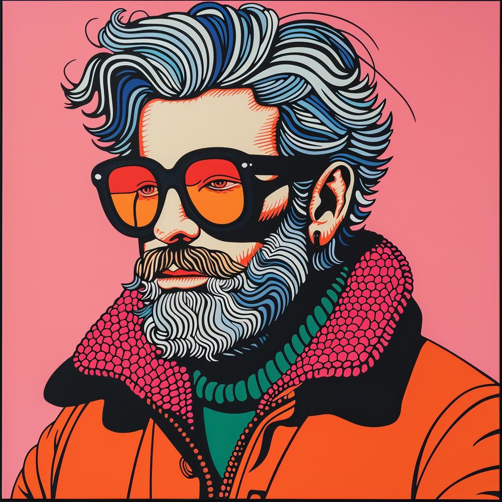 man  glasses  beard  popart  style  portrait  colorful  graphic  bold  illustration 973845