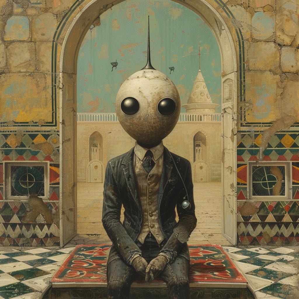 surreal  album  cover  introspective  naturalistic  spiritual  occult  technicolor  painting  man 976105