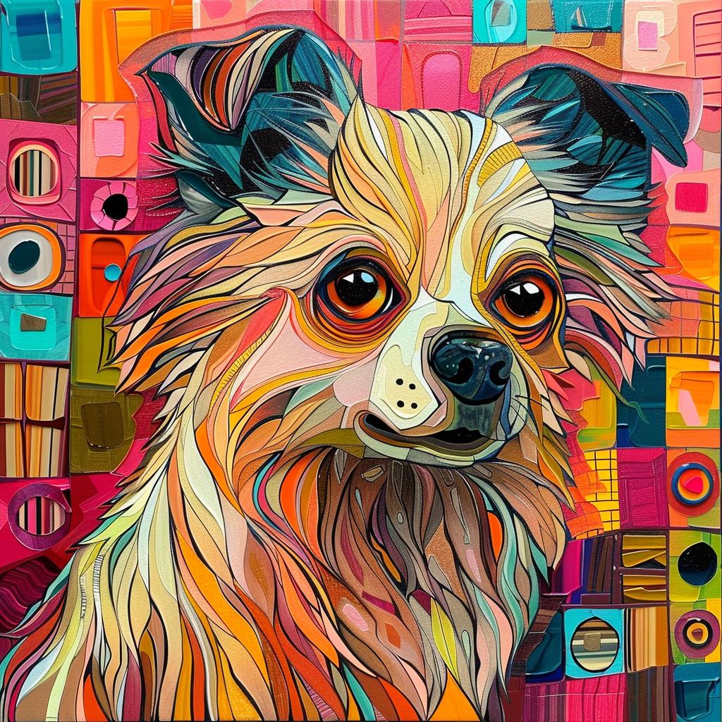 Pomeranian  dog  colorful  painting  background  vibrant  artwork  whimsical  composition  playful 938611