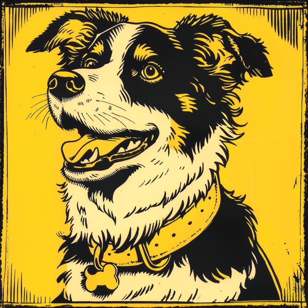 border  collie  dog  face  black  yellow  poster  cute  pet  graphic 942422