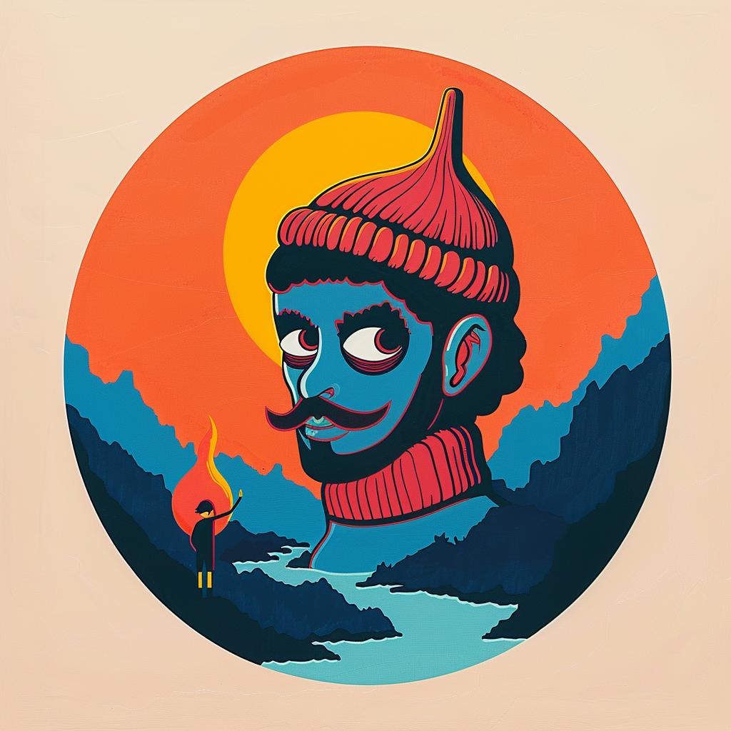 surreal  album  cover  Joan  Cornella  man  mountain  background  poster  creative 977986