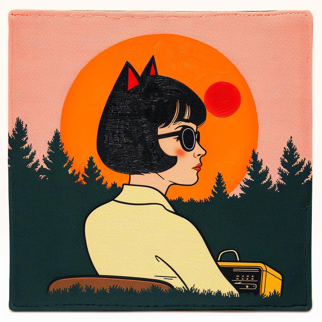 girl  cat  ears  sunglasses  sunset  creative  surreal  Joan  Cornella  art 1018799
